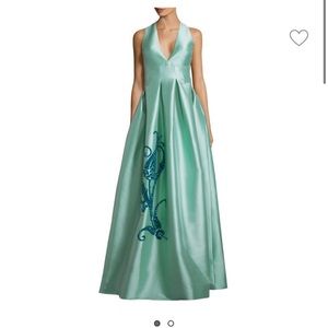 Sachin & Babi Dress Long Samira Gown Mint Turquoise Blue Prom Wedding 8 NEW NWT